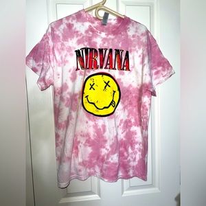 😛 NWOT! Nirvana Pink Tie Dye Tee
